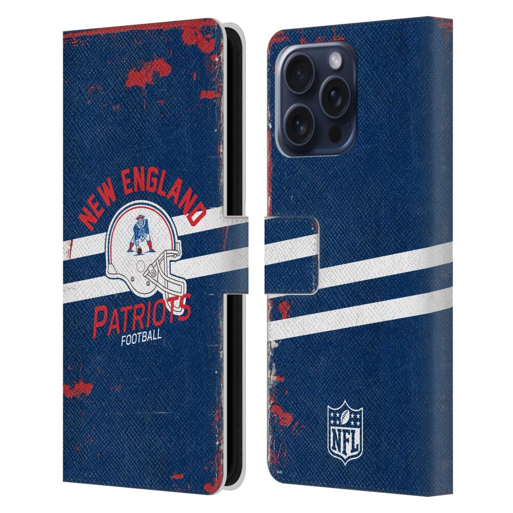 NEW ENGLAND PATRIOTS(NFL) パッツ パッツ - Helmet Distressed レザー手帳型 / Apple iPhoneケース 【公式 / オフィシャル】